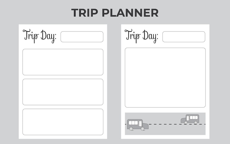 Vector concepto de diseño de planificador de vacaciones para viajes mundiales, giras y planes de viaje, planificador de viajes para niños