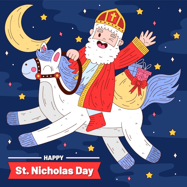 Concepto de diseño plano del día de san nicolás