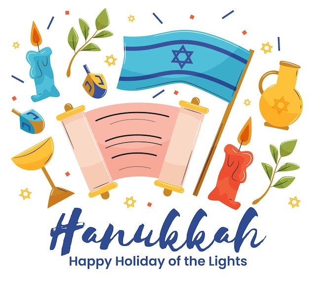 Vector concepto de diseño plano de hanukkah