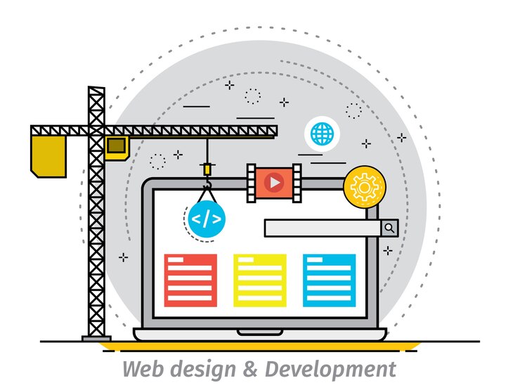 Vector concepto de diseño plano de línea delgada para diseño web y desarrollo