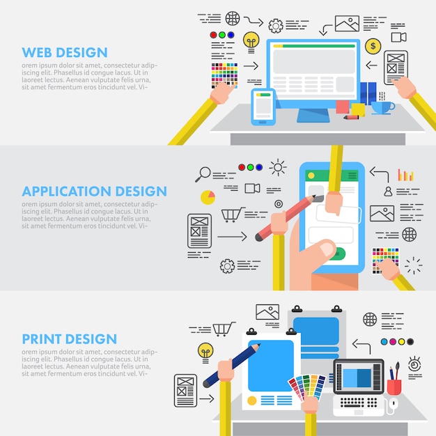 Concepto de diseño plano de marketing digital