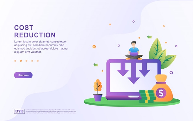 Concepto de diseño plano de reducción de costos.