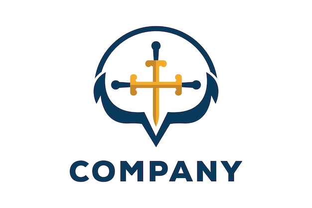 El concepto de diseño de la plantilla del logotipo de Anchor Sword