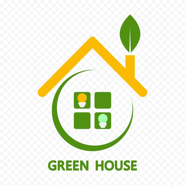 Concepto de diseño del símbolo de energía de la casa verde Ilustración vectorial