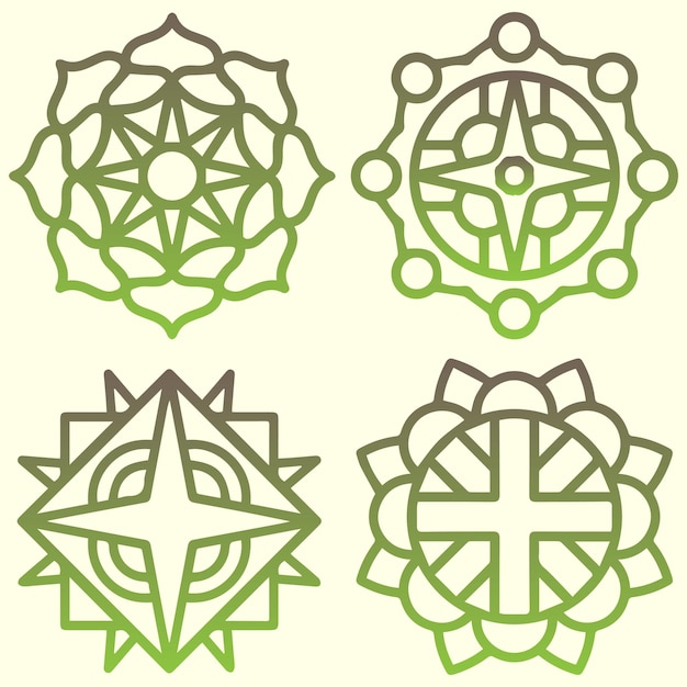 El concepto de diseño tradicional del vector de rangoli alpona kolam mandala