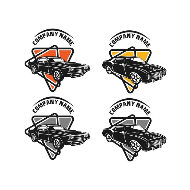 Concepto de diseño de Vector de logotipo de coche automático con silueta de coche deportivo