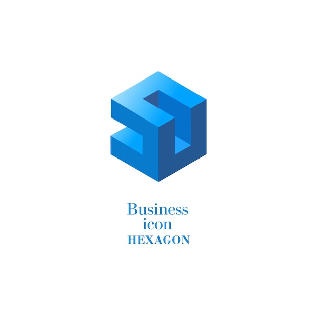 Concepto de diseño de vector de logotipo de hexágono poligonal de estilo plano Icono geométrico simple de color gris moderno aislado sobre fondo blanco