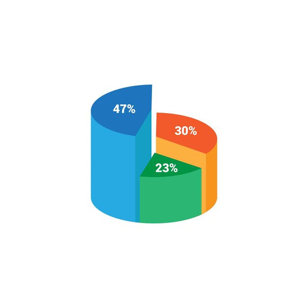 concepto de diseño vectorial gráfico circular gráfico logro porcentaje