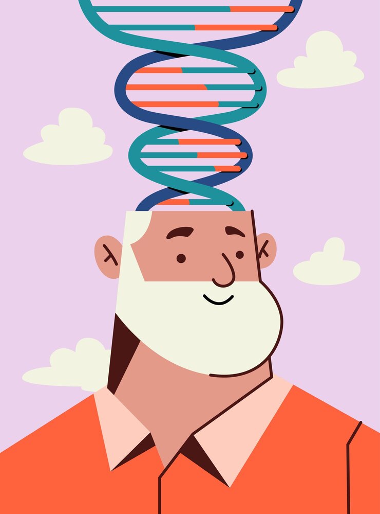 Vector concepto de diseño vectorial de la herencia y la genealogía del adn