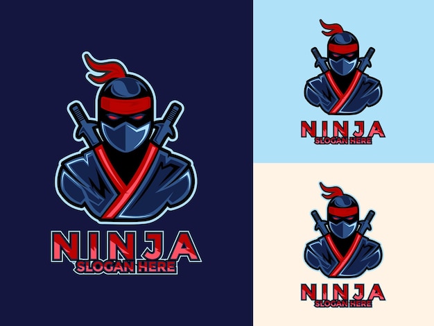 El concepto de diseño vectorial del logotipo Ninja moderno