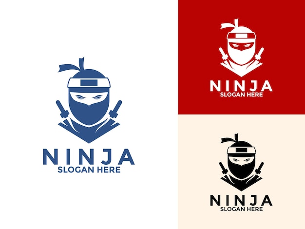 El concepto de diseño vectorial del logotipo Ninja moderno
