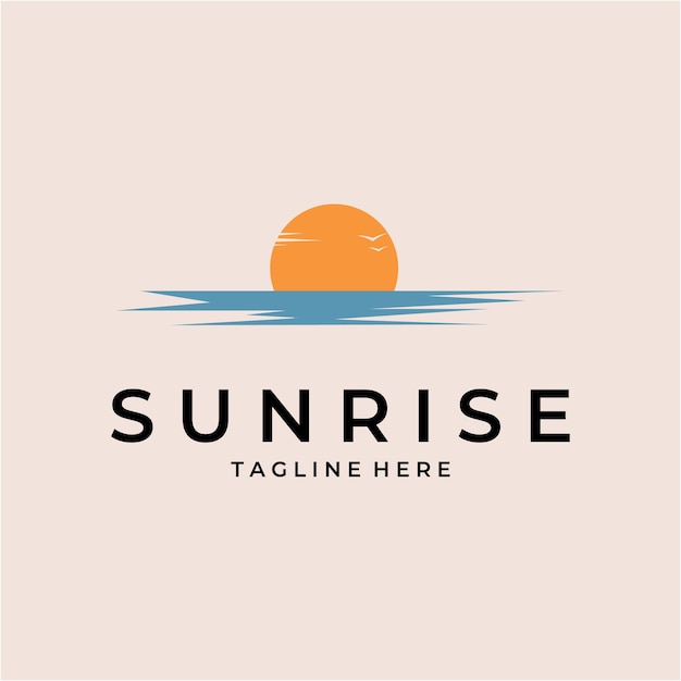 Vector concepto de diseño vectorial del logotipo de sunrise