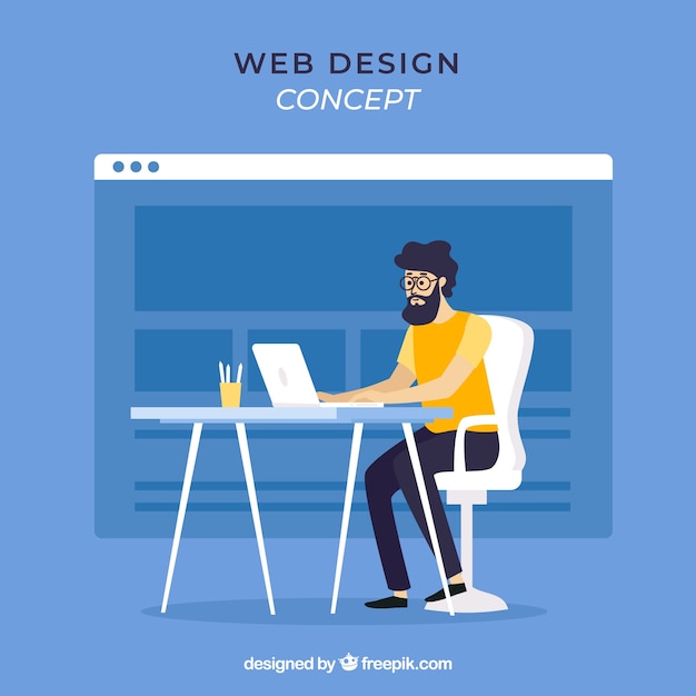 Concepto de diseño web con diseño plano