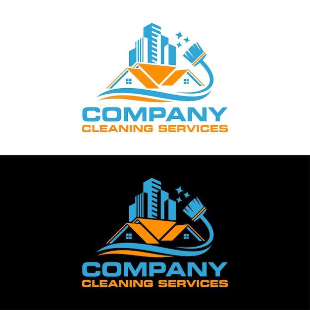 Concepto de diseños de logotipo de Clean House Plantilla de logotipo de servicio de limpieza