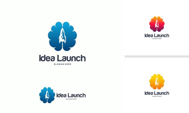 Concepto de diseños de logotipo Fast Brain, plantilla de logotipo Brain