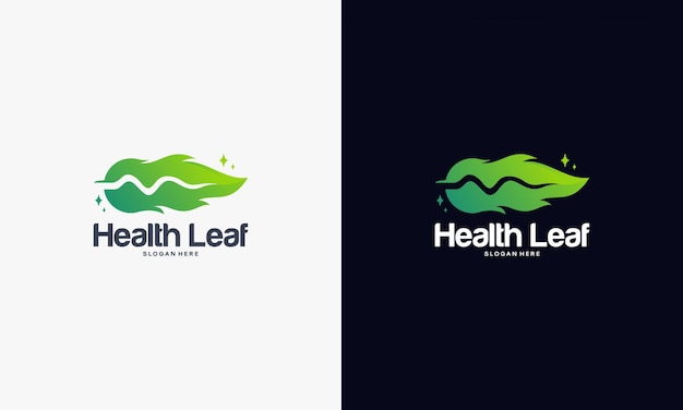 Concepto de diseños de logotipo de naturaleza, vector de plantilla de logotipo de hoja de salud