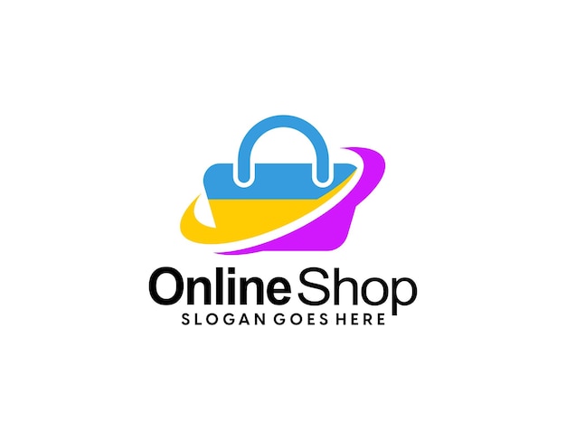 concepto de diseños de logotipo de tienda en línea