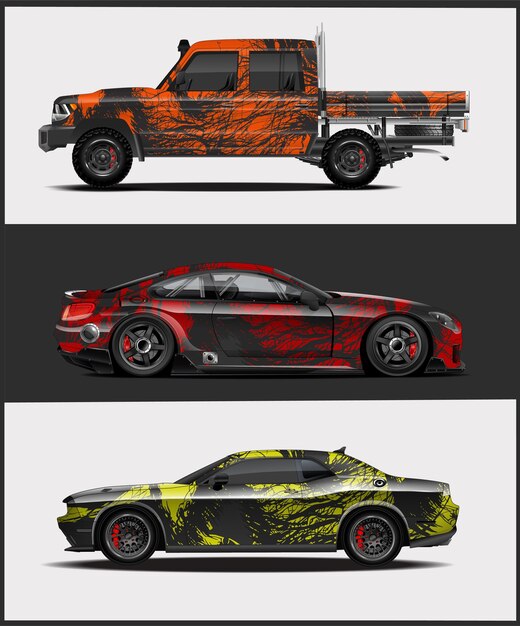 concepto de diseños de pegatinas de vinilo para envoltura de automóviles