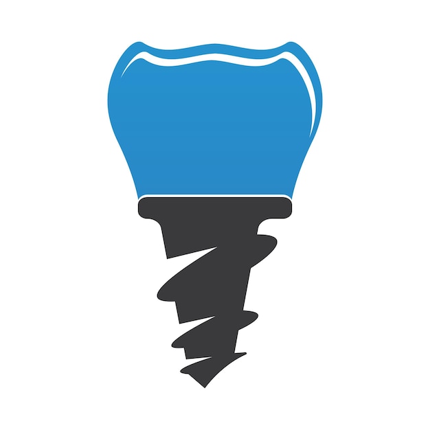 Concepto de diseños de vectores de logotipo de implante dental Plantilla de logotipo de cuidado de clínica dental