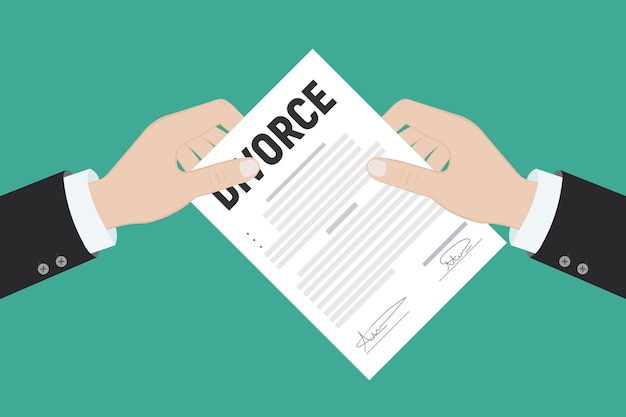 Concepto de divorcio y división de propiedad Vector