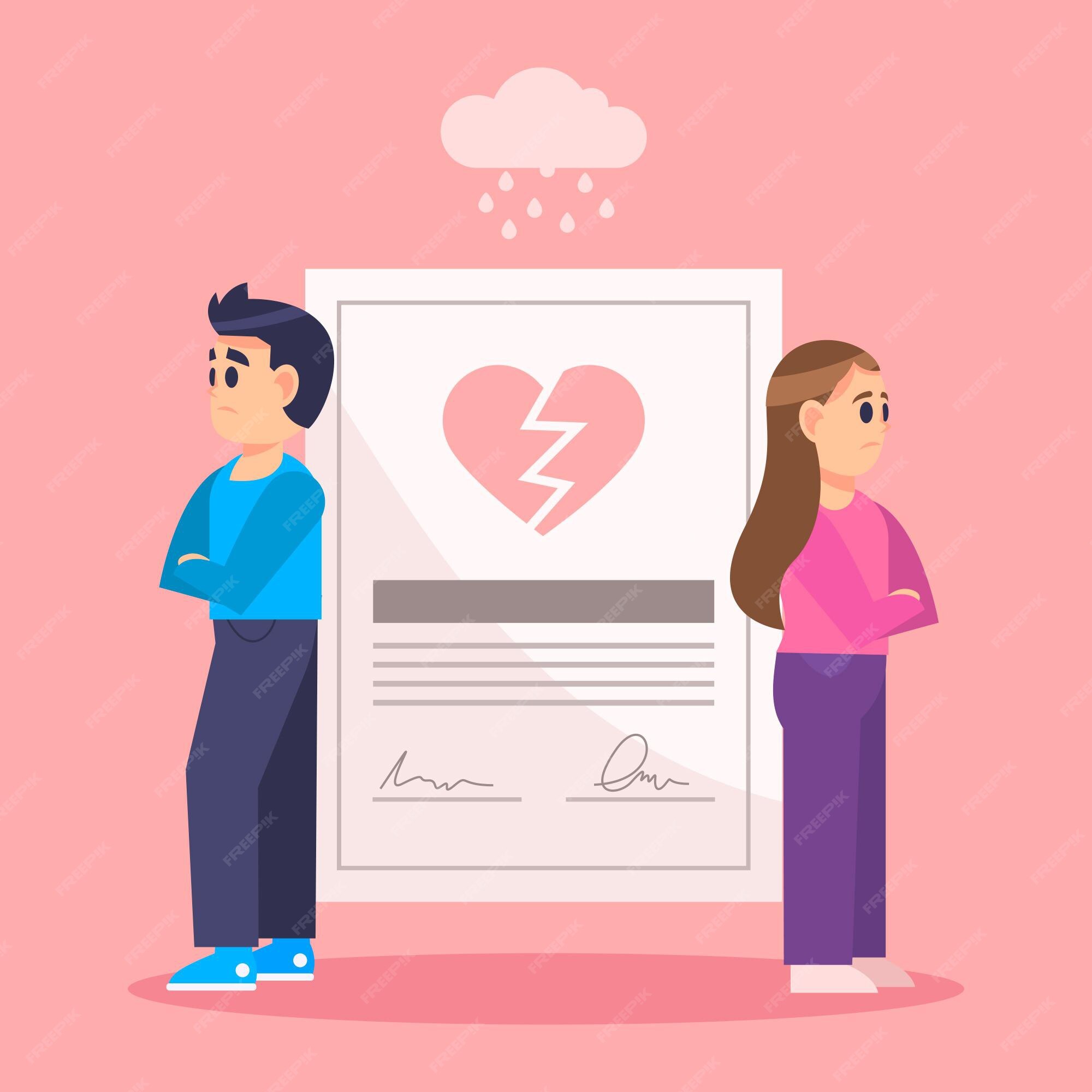 Concepto de divorcio con pareja molesta | Vector Premium Concepto de divorcio con pareja molesta | Vector Premium