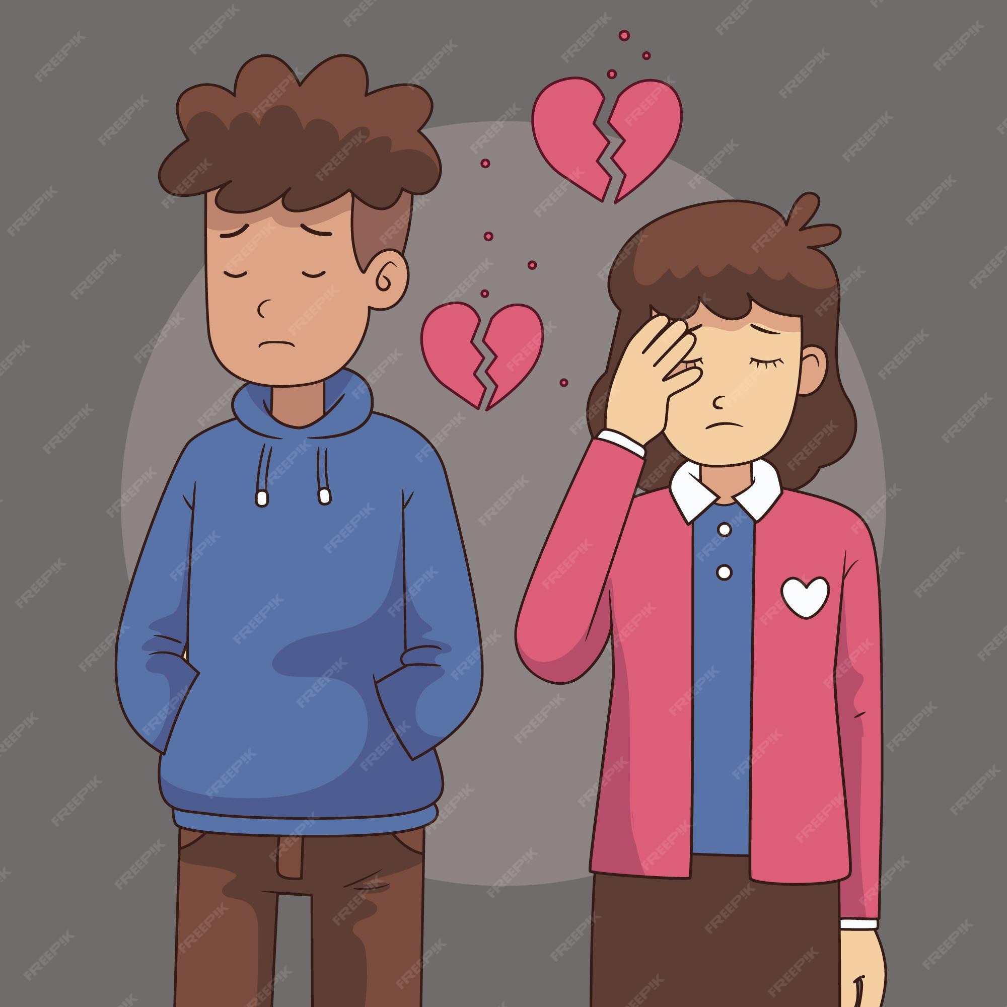 Concepto de divorcio con pareja triste | Vector Premium Concepto de divorcio con pareja triste | Vector Premium