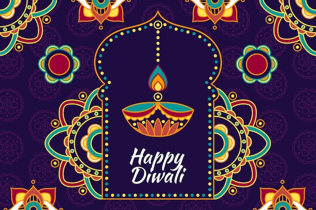 Concepto de diwali dibujado a mano