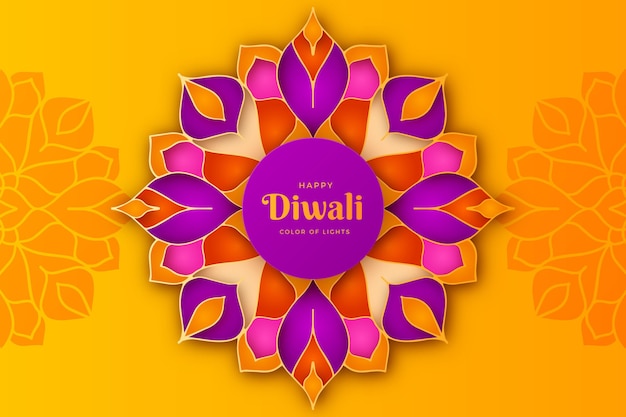 Concepto de Diwali en estilo papel