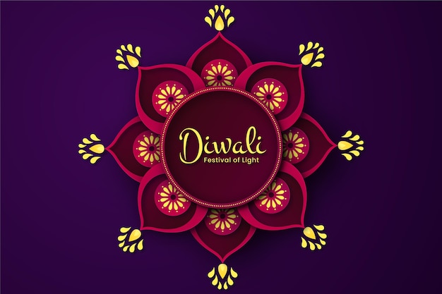 Concepto de diwali en estilo papel