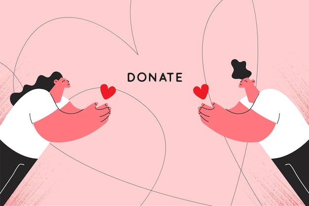 concepto de donación y atención social.