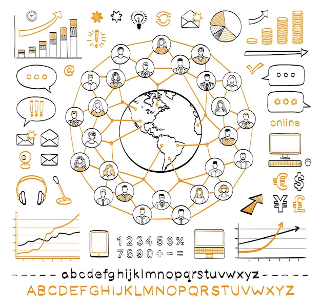 El concepto de doodle de negocios