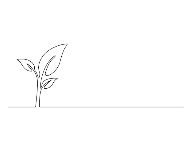 El concepto de ecología de crecimiento continuo de una línea Ilustración vectorial