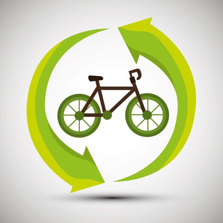 Vector concepto ecológico icono de transporte de bicicleta