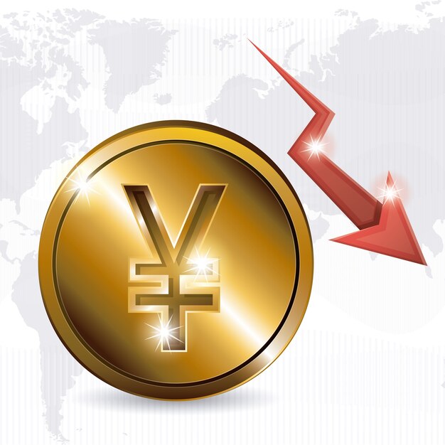 Concepto de economía global con iconos de dinero
