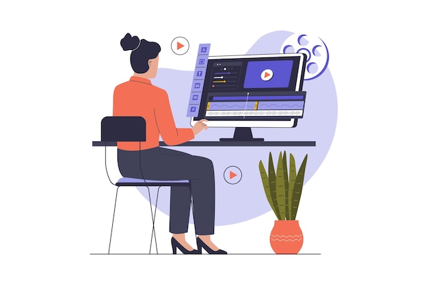 Concepto de edición y producción de video creativo