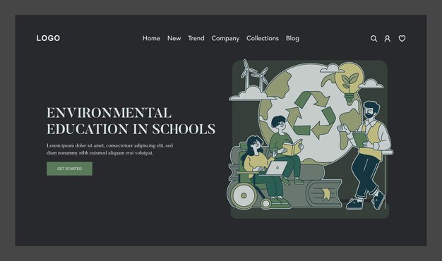 Concepto de educación ambiental: los estudiantes aprenden sobre sostenibilidad y reciclaje con un maestro