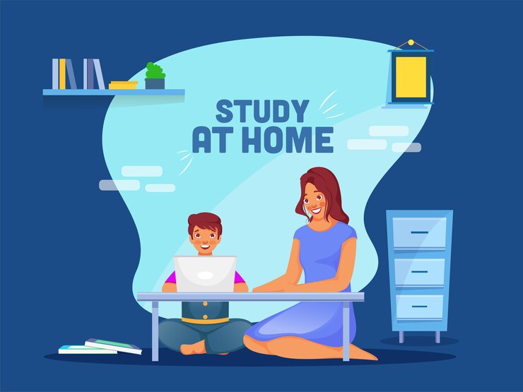 Vector concepto de educación en casa