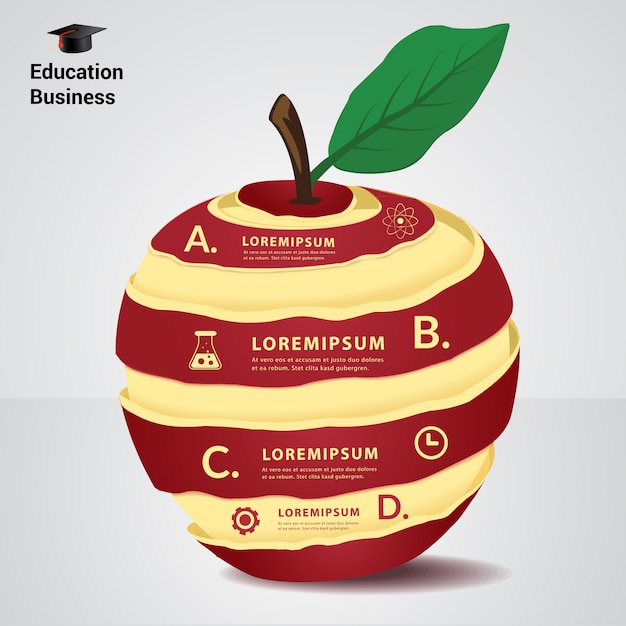 Concepto de educación elemento infográfico.