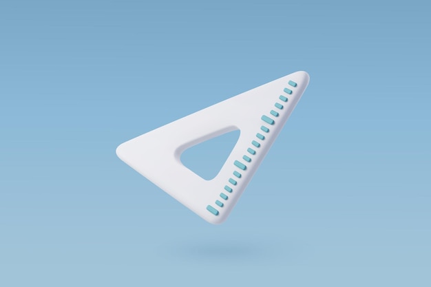Concepto de educación de escala de regla de triángulo vectorial 3d