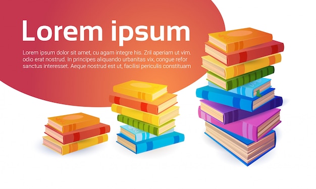 Concepto de educación escolar de pila de libros