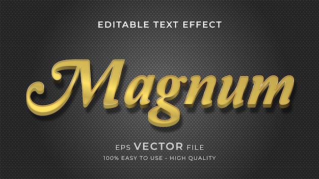 Concepto de efecto de texto editable Magnum gold