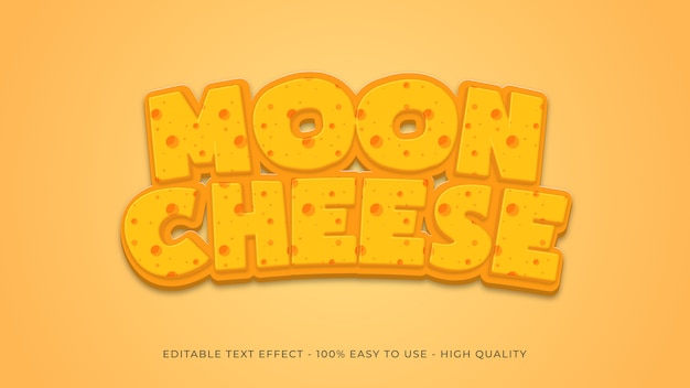 Vector concepto de efecto de texto de queso