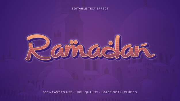 Concepto de efecto de texto de Ramadán