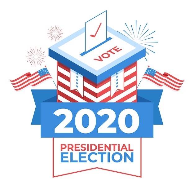 Concepto de elección presidencial estadounidense ilustrado de 2020