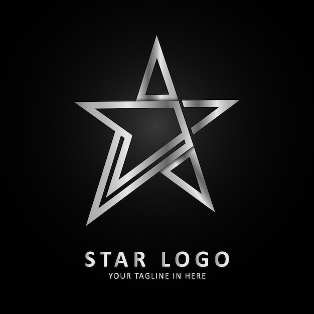 Concepto elegante de logotipo de estrella de metal moderno