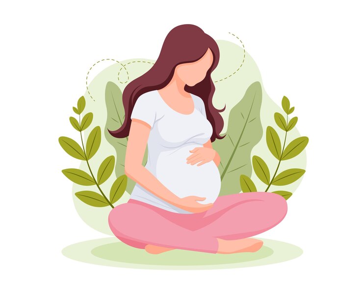 concepto de embarazo y maternidad estilo plano