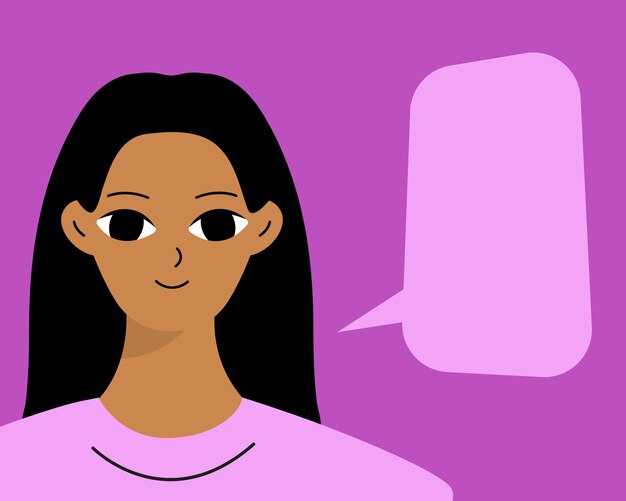 Concepto de emociones positivas Cara de niña linda de dibujos animados