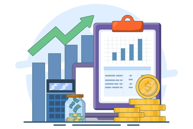 concepto de empoderamiento financiero o metáfora de habilidades presupuestarias o conocimientos de inversión