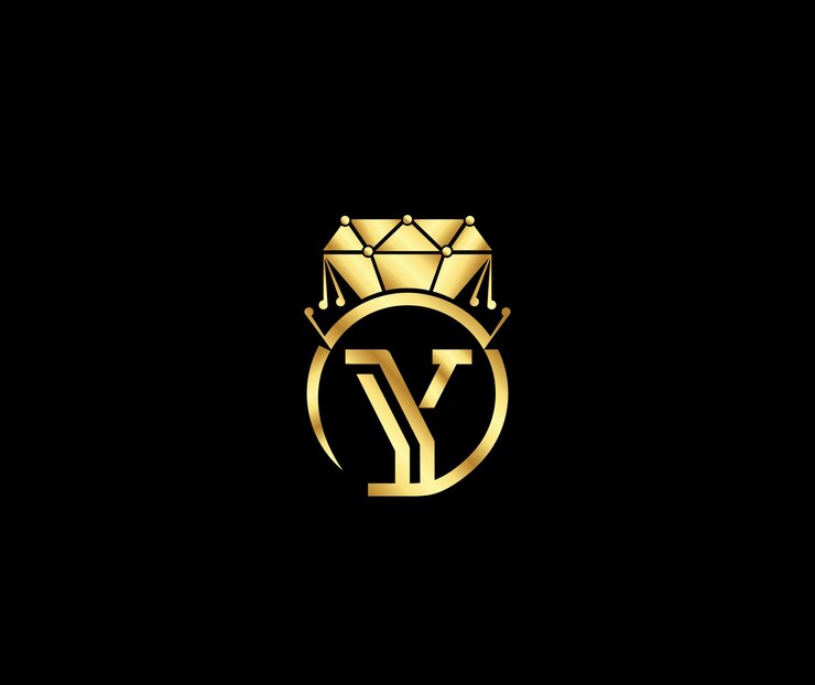 Concepto de empresa de diseño de logotipo moderno de lujo de diamante creativo con letra Y