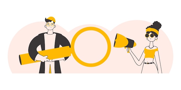 El concepto de encontrar empleados Ilustración vectorial de estilo lineal minimalista